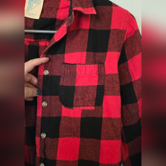 Boys Thereabouts Red Flannel Size XL - Picture 3 of 4